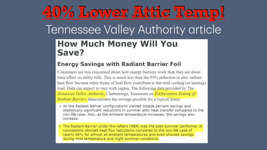 40% Lower Attic Temp